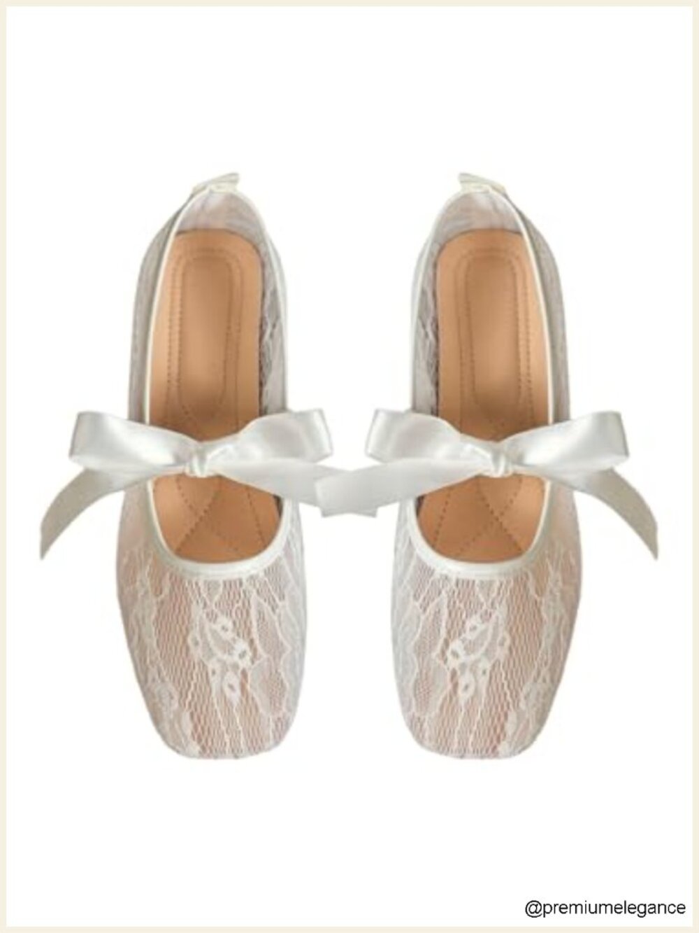 Women's Floral Lace Bow Mesh Ballet Flats